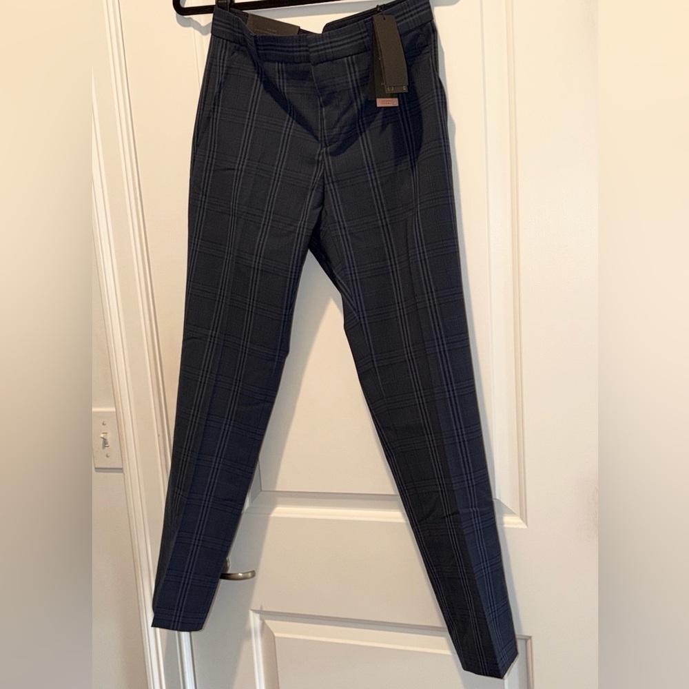 Navy Plaid Trousers - Picture 4 of 4